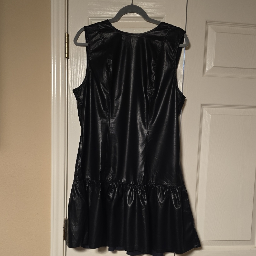 Vici Faux Leather Black Sleeveless Dress